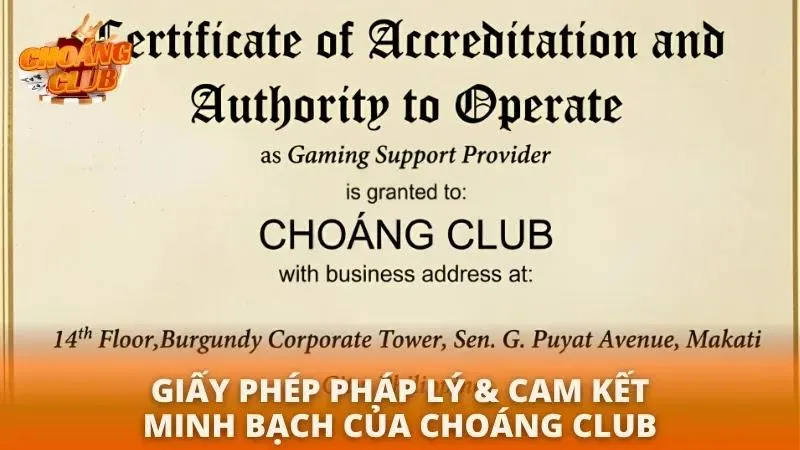 Giấy phép pháp lý đầy đủ và những cam kết đầy cứng rắn của cổng game