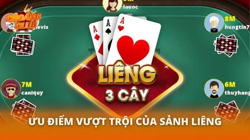 Giao diện sảnh Liêng hiện đại,dễ dùng