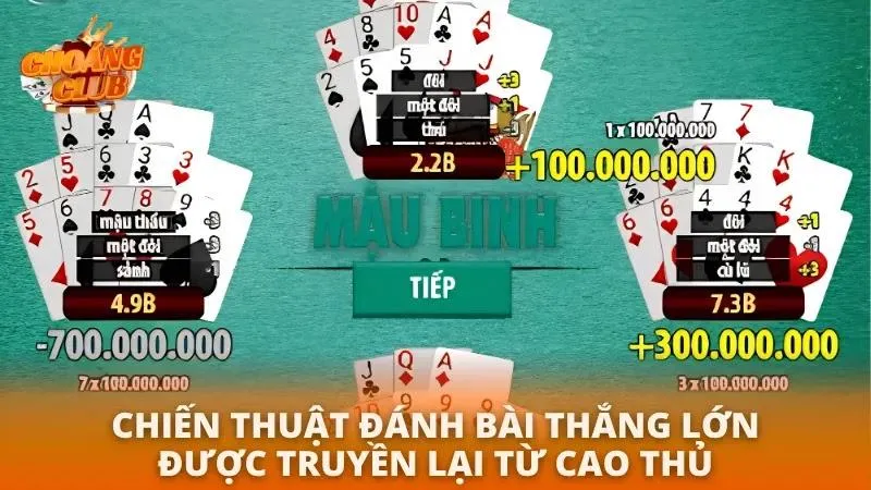 Áp dụng linh hoạt các chiến thuật xếp bài giúp gia tăng tỷ lệ chiến thắng
